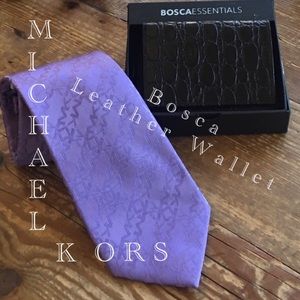Michael Kors Silk Tie & Bosca Leath…